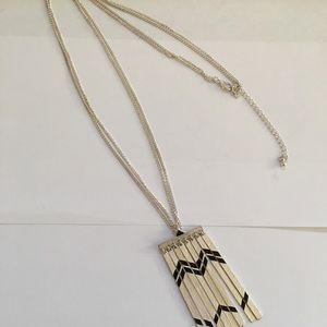 Long silver necklace